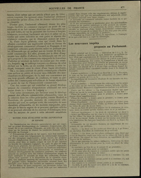 Nouvelles de France et Bulletin des Français résidant à l'étranger : chronique hebdomadaire de la presse française